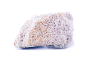 macro mineral celestite stone on a white background