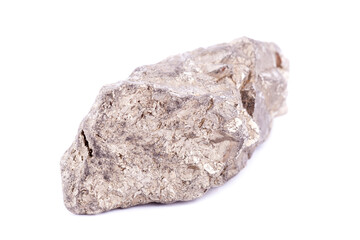 Macro mineral stone Pyrite gold on white background