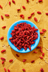 plate with dried goji berries