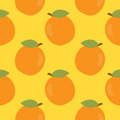 apricot flat design seamless pattern. Vector illustration of art. Vintage background. Kitchen and restaurant design for fabrics, paper