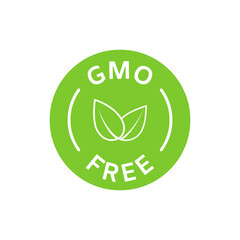 GMO free icon. Healthy organic food concept. No GMO design elements for tags, product packag, food symbol, emblems, stickers. Healthy, eco, vegan, bio labels. Vector illustration