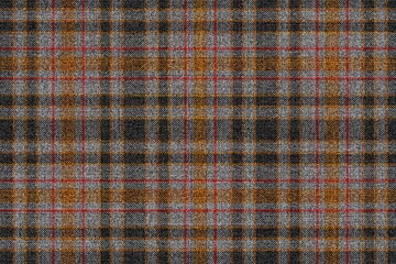 grungy spiky tweed fabric seamless checkered classic coat  texture  brown black with thin red threads for gingham, plaid, tablecloths, shirts, tartan, clothes, dresses, bedding, blankets