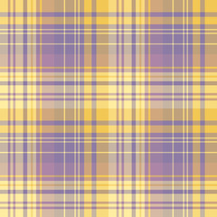 Seamless pattern in yellow and violet colors for plaid, fabric, textile, clothes, tablecloth and other things. Vector image.