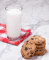 chocolate cookies and milk