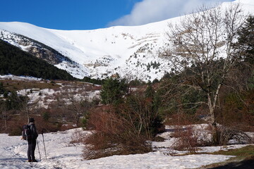 hiking in the mountains