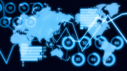 黒と青のデジタルグラフイメージCG背景