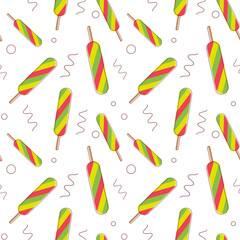 Vector summer seamless pattern with ice cream. For paper, cover, fabric, gift wrap, interior.