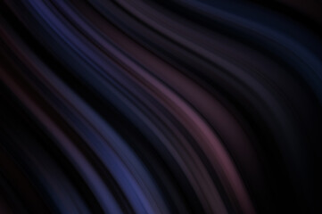 Colorful smooth lines on black background. Liquid and fluid vibrant color waves flowing in the dark. Graphic illustration for wallpaper, banner, background, card, book, cover, poster, banner, brochure