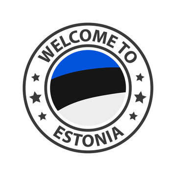 Welcome to Estonia. Collection of welcome icons.