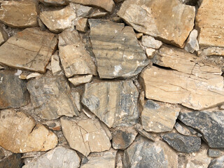 Old ancient wall with different stones as abstract background