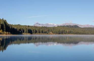 Scenic Reflection Landscape in Grand Teton National Park Wyoming in Autumn