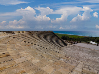 ancient antique amphitheater by the sea