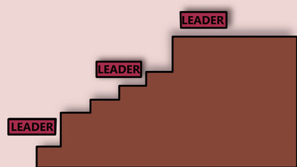Concept of corporate ladder with different length depicting challenges in climbing ranking leader