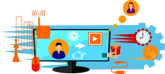 Social Media Sign Logo and Symbol. Post, Like, Follow, Message Hand drawn vector illustration icon set. Easy editable for Your design.