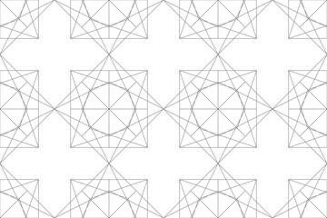 Seamless, abstract background pattern made with lines forming geometric polygonal forms in technology abstraction. Modern vector art.