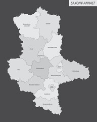 Saxony-Anhalt state administrative map