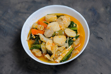 Capcai or capcay is the name of a typical Chinese-Indonesian dish in the form of many kinds of vegetables cooked by boiling or stir-frying. Capcai was originally a variation of a typical Fujian dish.