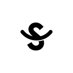 Letter S Smile Logo vector icon