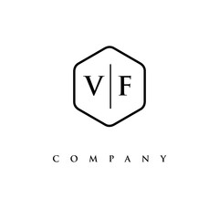 initial VF logo design vector