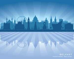 Obraz premium Belfast Northern Ireland city skyline vector silhouette