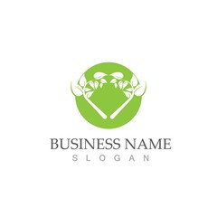 Logos of green Tree leaf ecology