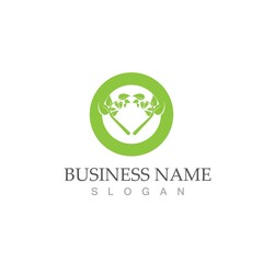 Logos of green Tree leaf ecology