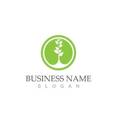 Logos of green Tree leaf ecology