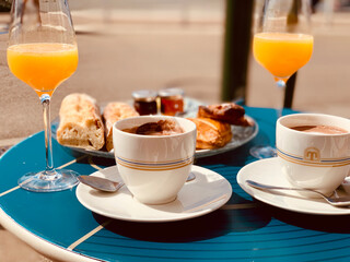 coffee and croissant breakfast