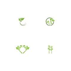 Logos of green Tree leaf ecology