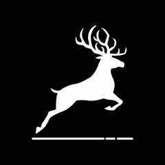 Jumping deer icon and vector graphics