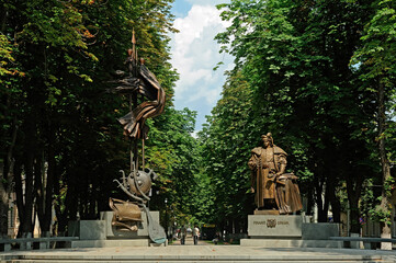 Obraz premium The monument to Pylyp Orlyk in the public park in Kyiv Ukraine