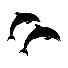 Dolphin jump icon vector graphics