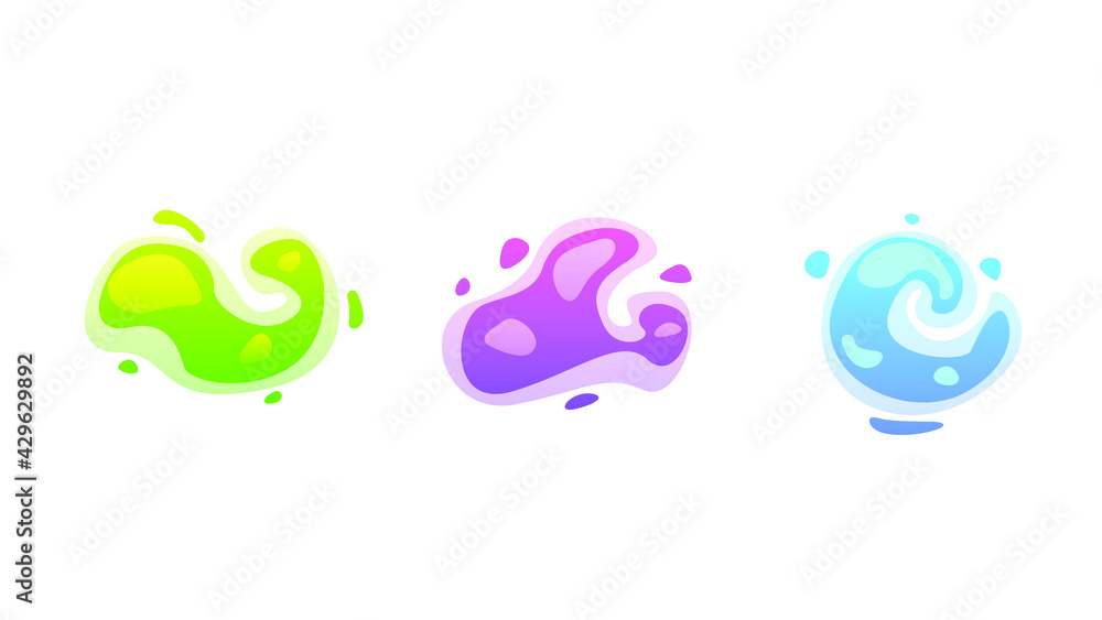 Poster abstract set liquid color collection geometric shapes fluid gradient dynamic elements banner logo ve