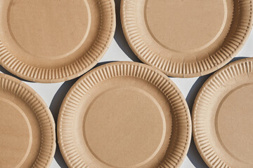 Zero waste, Eco friendly, disposable paper tableware background.