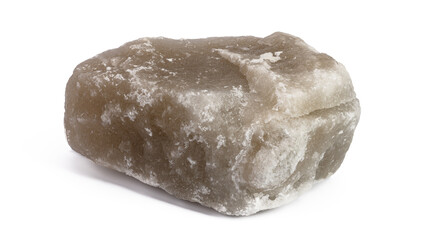 one large piece of natural salt on a white isolated background