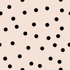 Black circles and white background. Dots located in different places. Vector.