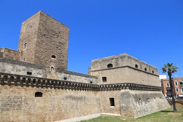 Fototapeta na wymiar Medieval castle in Bari, Italy. Italian town in Apulia region.