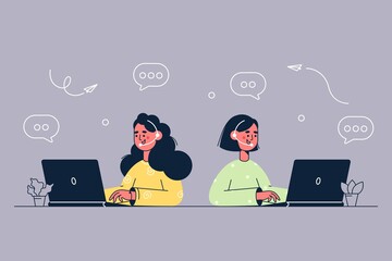 Operators and call center work concept