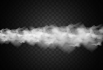 Vector illustration of fog or smoke on a transparent background.