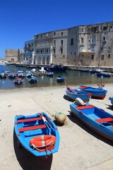 Harbor in Monopoli, Italy. Italian town in Apulia region.