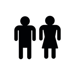 Vector flat male man and female woman silhouette sign isolated on white background
