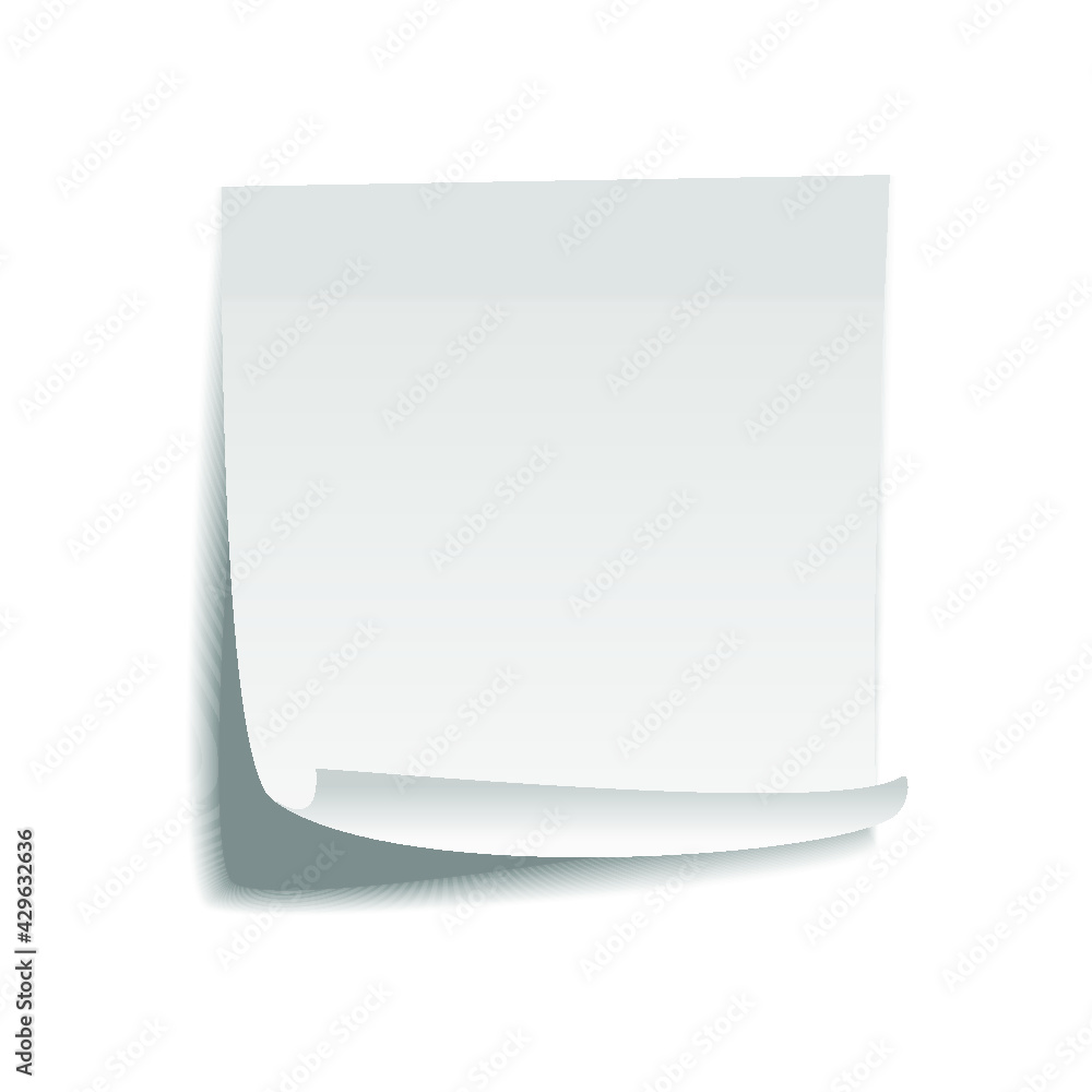 Poster realistic sticky note with shadow isolated on a white background