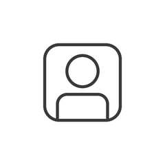 Login icon, vector user symbol. Simple linear pictogram. User interface account log in.