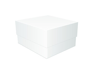 Realistic white blank box isolated on a white background. 3d rendering