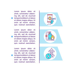 Energy security types concept line icons with text. PPT page vector template with copy space. Brochure, magazine, newsletter design element. Eco power linear illustrations on white