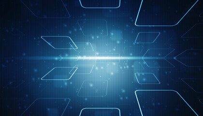 2d illustration Abstract futuristic electronic circuit technology background