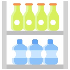 Beverage Shelf icon, Supermarket and Shopping mall related vector