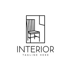 interior design logo silhouette luxury classic chair room decoration