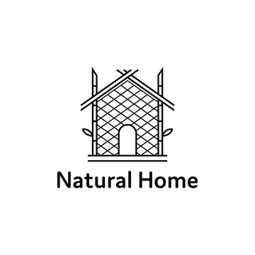 Bamboo Tree Natural House Logo Design Isolated Vector Illustration