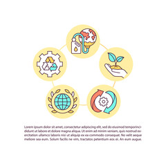 Environmental protection concept line icons with text. PPT page vector template with copy space. Brochure, magazine, newsletter design element. Eco power technologies linear illustrations on white